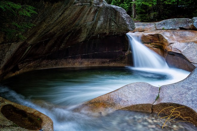 Long exposure image of The Basin, Franconia, NH