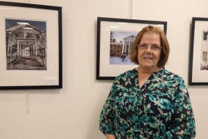 Photographer Lynn Ronan with two of her pictures
